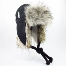 Charger l'image dans la galerie, Chapeau Aviateur Loup noir fait à la main - Montréal Québec - Black Handmade vintage