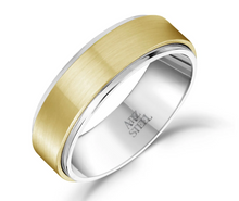 Charger l'image dans la galerie, Bague ARZ Steel Acier Inoxydable Argent Or - Silver Gold Steel Ring - Bijou Homme - Man Jewelry - Montréal Québec