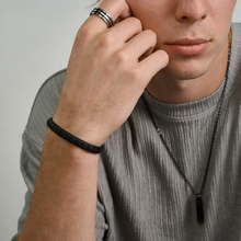 Charger l'image dans la galerie, Bracelet ARZ Steel Acier Inoxydable Noir - Black Steel - Bijou Homme - Man Jewelry - Montréal Québec