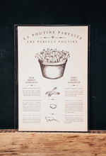 Charger l'image dans la galerie, post card carte postale monde souvenirs quebec poutine quebec gravy french fries cheese curds tee shirt poutine canada national dish meal plat national canada quebec montréal hand printed