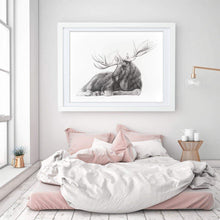 Charger l'image dans la galerie, moose frame lifestyle wall art handmade quebec orignal art mural
