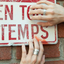 Charger l'image dans la galerie, Bague pour femme avec plaque ajustable - Nacre/Hématite