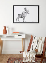 Charger l'image dans la galerie, lifestyle cadre frame drawing dessin girl on reindeer fille sur renne