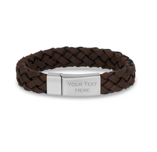Charger l&#39;image dans la galerie, Bracelet en cuir marron foncé 12 mm avec fermoir en acier
