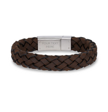 Charger l&#39;image dans la galerie, Bracelet en cuir marron foncé 12 mm avec fermoir en acier
