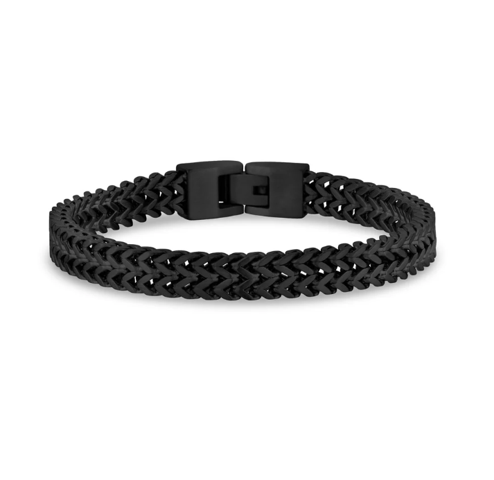 Bracelet Franco double noir 8 mm