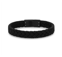 Charger l&#39;image dans la galerie, Bracelet cuir noir mat 10 mm

