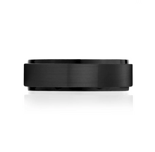 Charger l&#39;image dans la galerie, Bague 7 mm noire mate et brillante (une bande)
