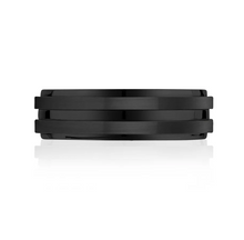 Charger l&#39;image dans la galerie, Bague 7 mm noire mate et brillante
