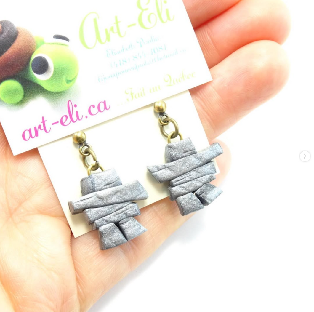 Boucles d'oreilles pour enfant Inukshuk - Art Éli