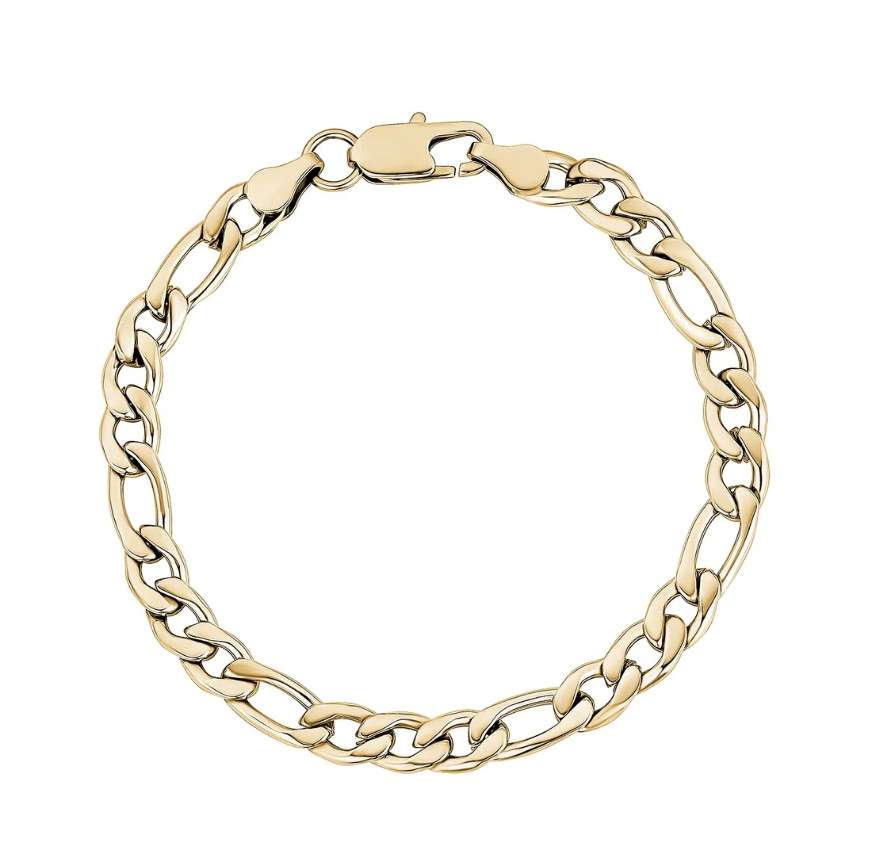 Bracelet à mailles Figaro 7 mm en or