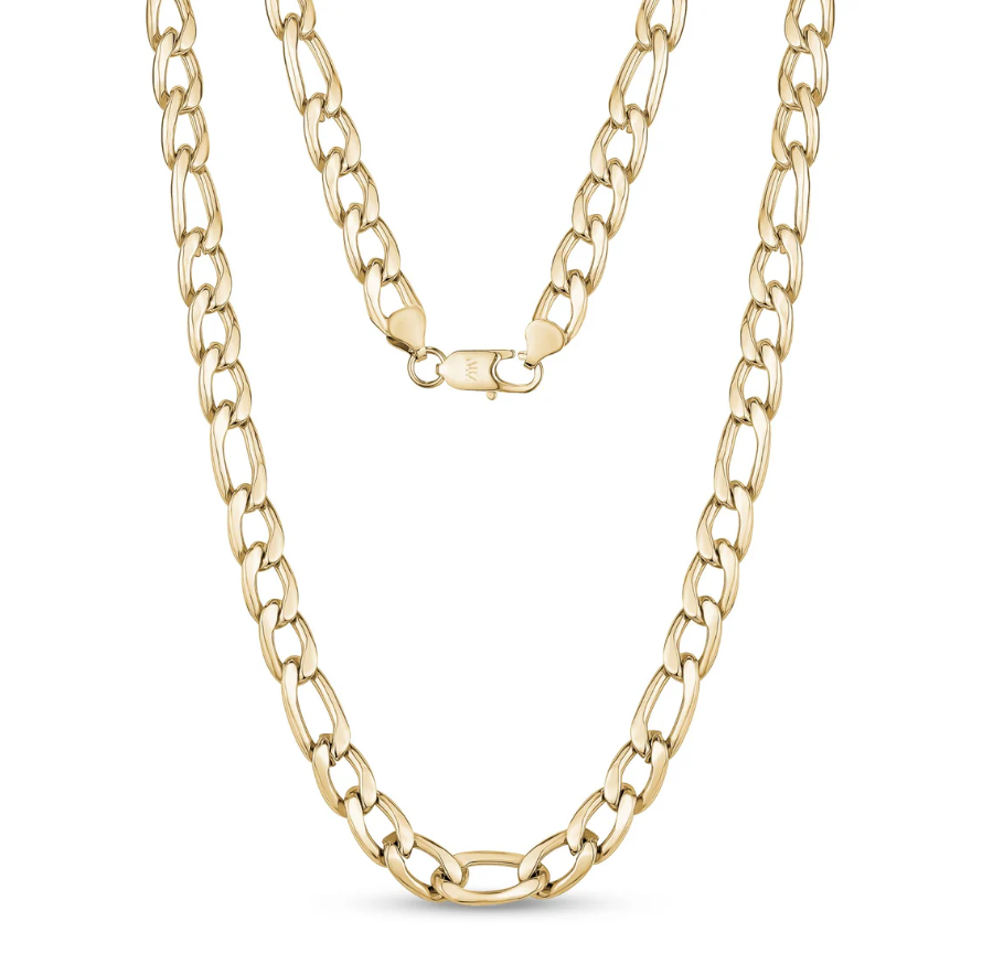 Collier à mailles Figaro 10 mm en or