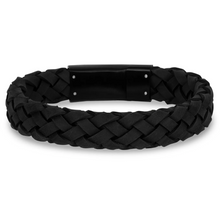 Charger l&#39;image dans la galerie, Bracelet en cuir noir 12 mm
