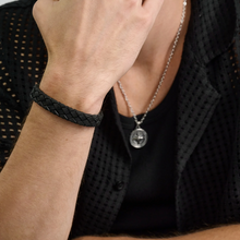 Charger l&#39;image dans la galerie, Bracelet en cuir noir 12 mm

