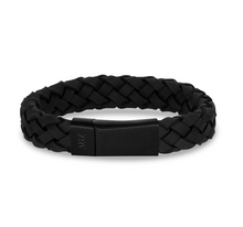 Charger l&#39;image dans la galerie, Bracelet en cuir noir 12 mm
