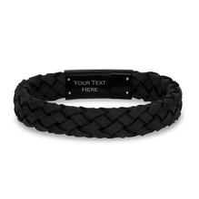 Charger l&#39;image dans la galerie, Bracelet en cuir noir 12 mm
