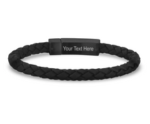 Charger l&#39;image dans la galerie, Bracelet en cuir noir | 6mm
