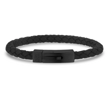 Charger l&#39;image dans la galerie, Bracelet en cuir noir | 6mm
