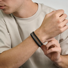 Charger l&#39;image dans la galerie, Bracelet en cuir noir | 6mm
