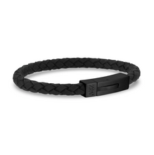 Charger l&#39;image dans la galerie, Bracelet en cuir noir | 6mm
