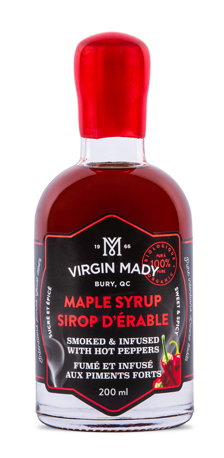 Sirop d'érable fumé et infusé aux piments forts - Virgin Mady