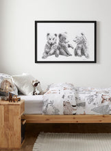 Charger l&#39;image dans la galerie, wall art black and white bears
