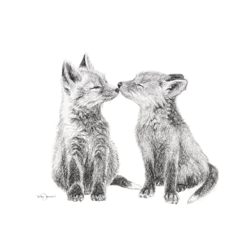 Illustration animalière ''Les Adorables'' - Bébés renards