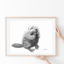 Charger l&#39;image dans la galerie, baby beaver drawing quebec black white
