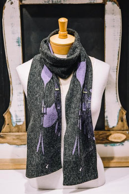 Foulard d'hiver teint à la main - Chat mauve - Princesse & Dragon
